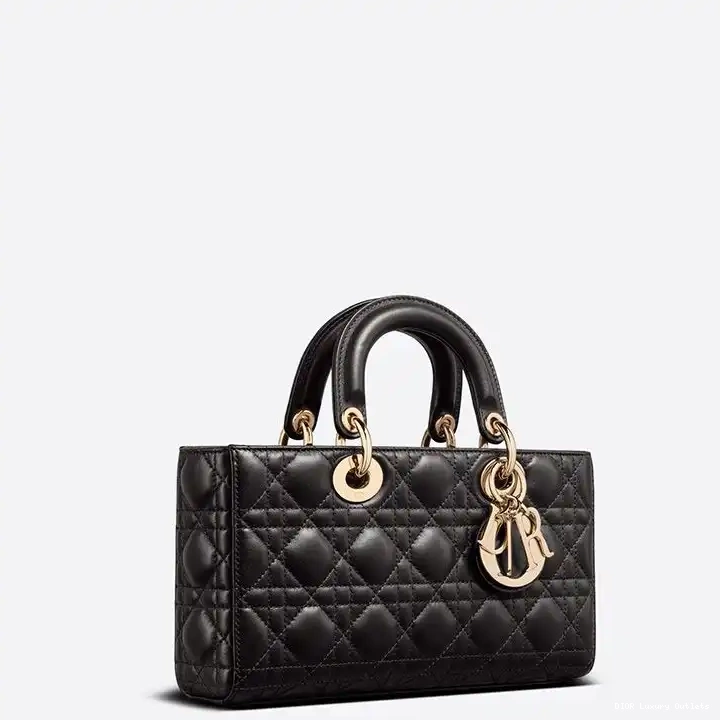 Cheap Medium Lady Cannage Lambskin D-Joy Black Bag 0616 Luxury